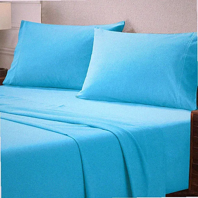 100% Cotton Flannel Solid Breathable Deep Pocket Bed Sheet Bedding Set