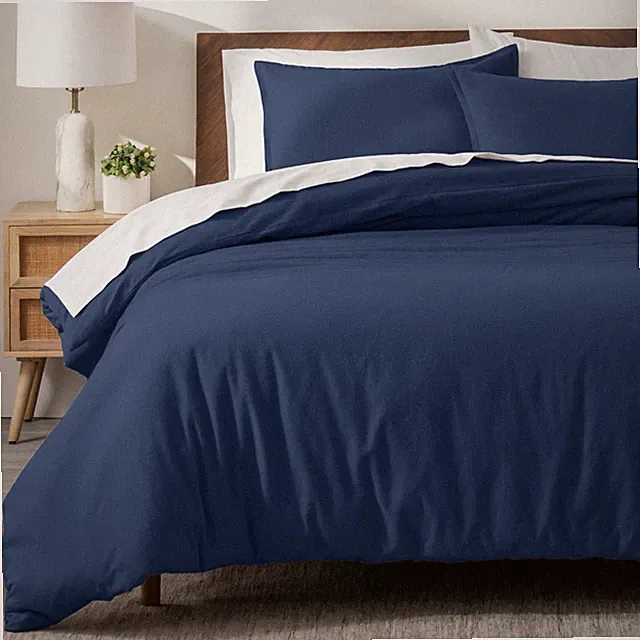 Bare Home Flannel Duvet Cover & Sham Set - 100% Cotton - Double Brushed