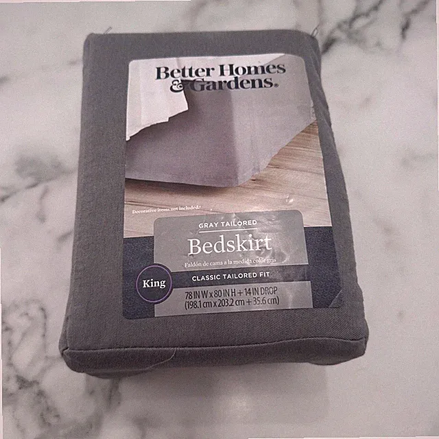 Better Homes & Gardens Full/Queen Bed Skirt, Grey Flannel, 14" Drop