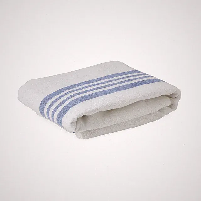 Blue Striped Flannel Spread Blanket, Blended