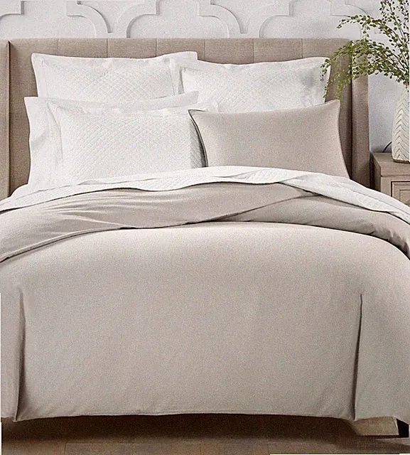 Charter Club Duvet Cover Set Full / Queen Grey Portuguese Cotton Flannel 3-Pc