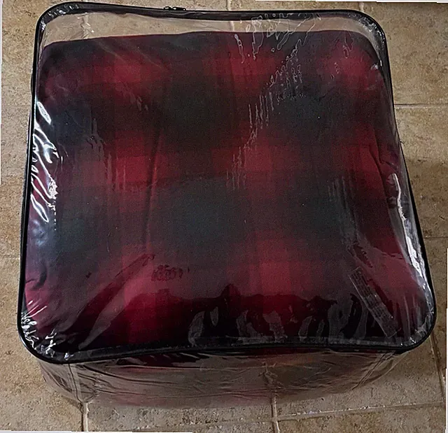 Cuddl Duds KING Heavy Weight Flannel 3 Piece Comforter Set Red Black Plaid Ombré