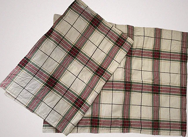 Eddie Bauer Home STANDARD Flannel Pillow Shams Set OF 2 Sz 27 X 21.5 Plaid Used