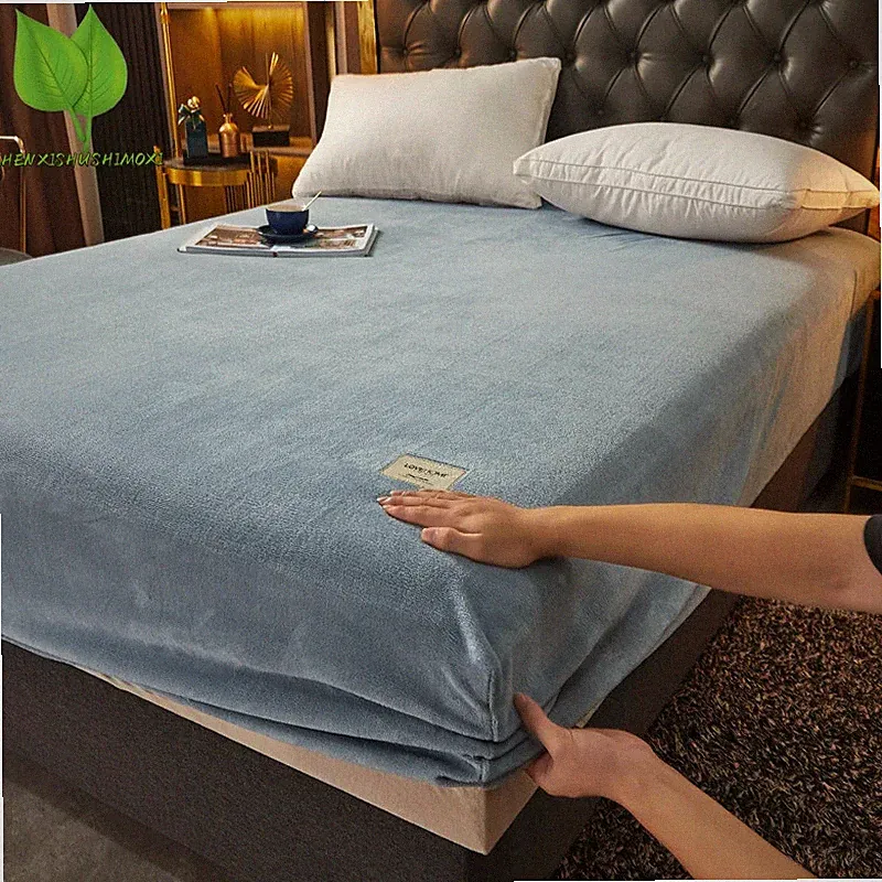 Fine Flannel Fitted Sheet Mattress Protector Cover Soft Breathable Bed Covers