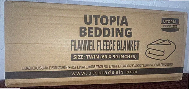 Flannel Fleece Throw Blanket Grey Gray 66" X 90" Utopia Bedding New In Box