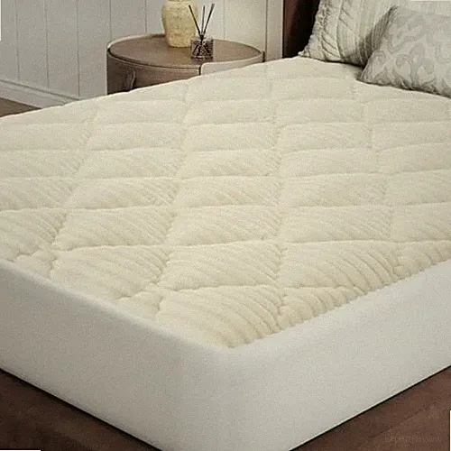Flannel Mattress Topper, Ultra Soft Faux Fur Mattress Pad with Deep King White