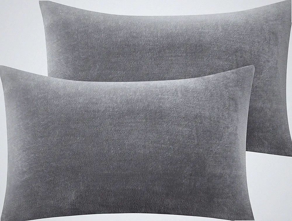 Flannel Pillowcases Standard Set of 2, Super Soft Fleece Pillow Case Cover with