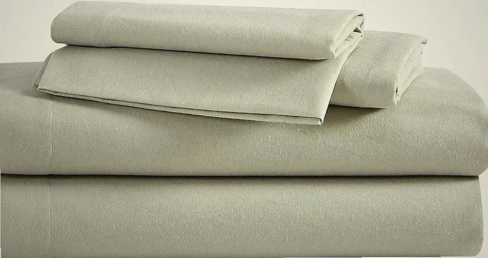 Full Sheets, Cotton Flannel Bedding Set, Brushed Full, Green