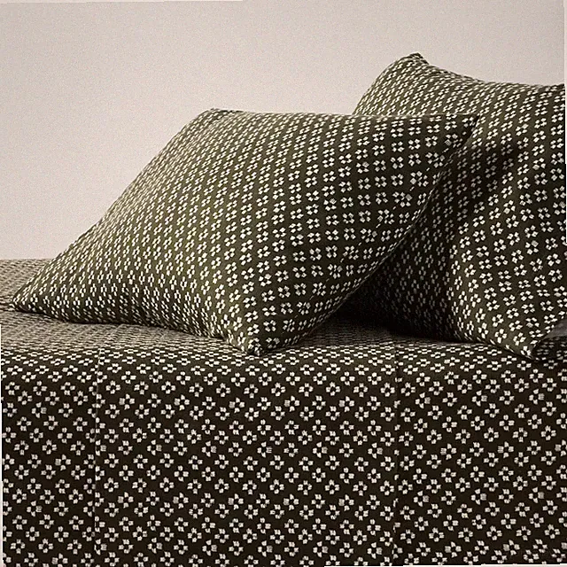 Full Ultra Soft Flannel Sheet Set Green Geo - Threshold