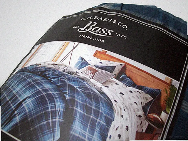 G H Bass Maine Blue Heart Land Plaid Stripe Flannel Full Queen Comforter Shams