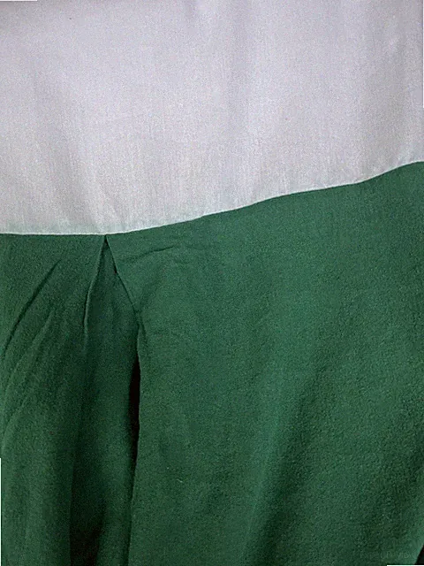 JC Penney Twin XL Bed Skirt Green Cotton Flannel Box-Pleat Dust Ruffle