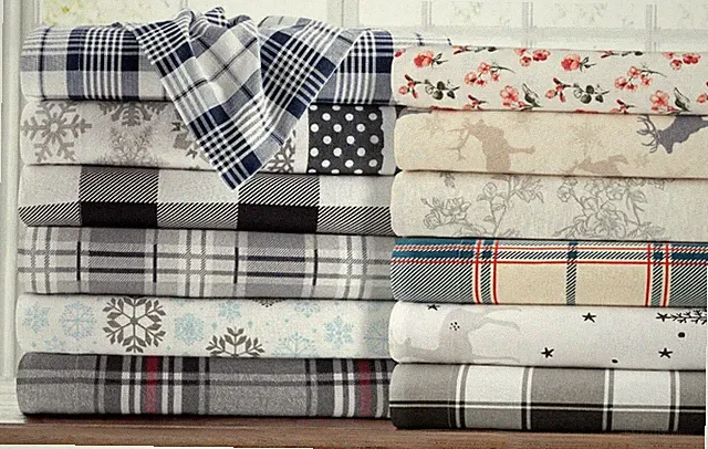 Kathy Ireland 100% Turkish Cotton Flannel Sheet Set - Warm, Soft, Deep Pocket