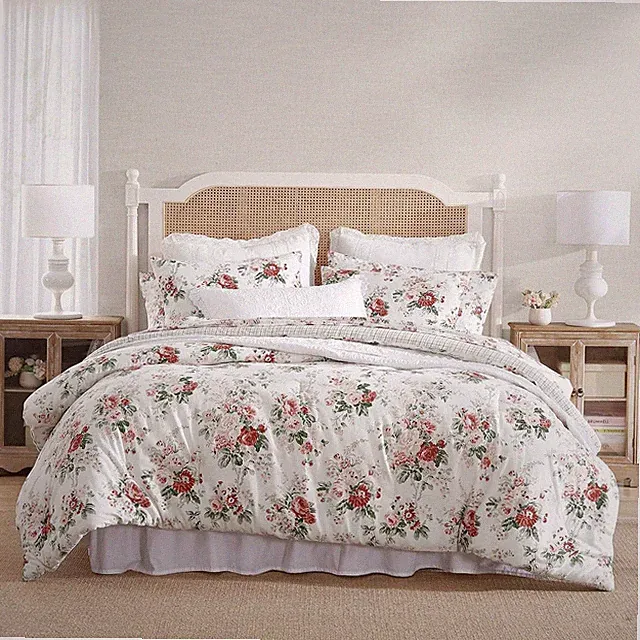King Comforter Set, Reversible Brushed Cotton Flannel Bedding with Matching Sh