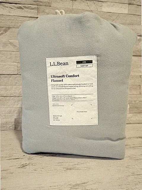 L.L. Bean King Ultrasoft Comfort Portuguese Flannel Sheet Set Silver Sage NWT