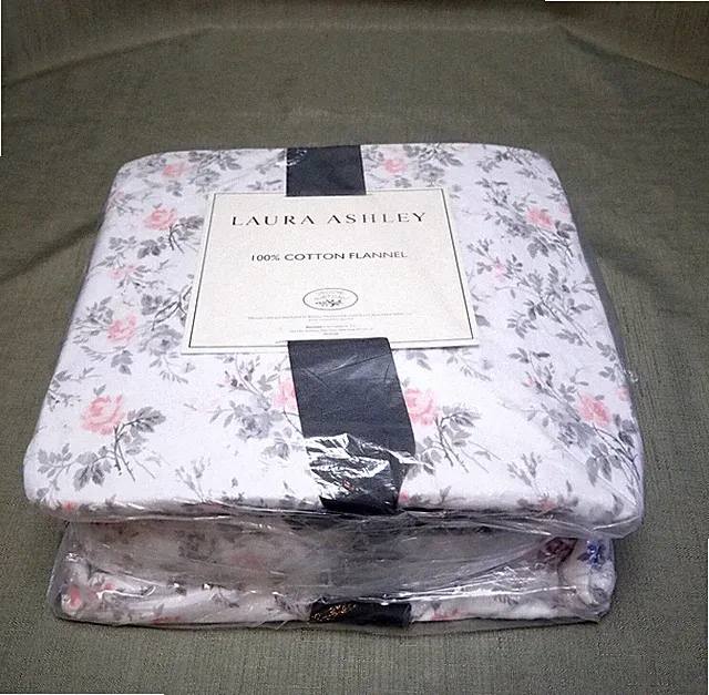 Laura Ashley 100% Cotton Thin Flannel TWIN Floral Sheet Set Ultrasoft NEW!