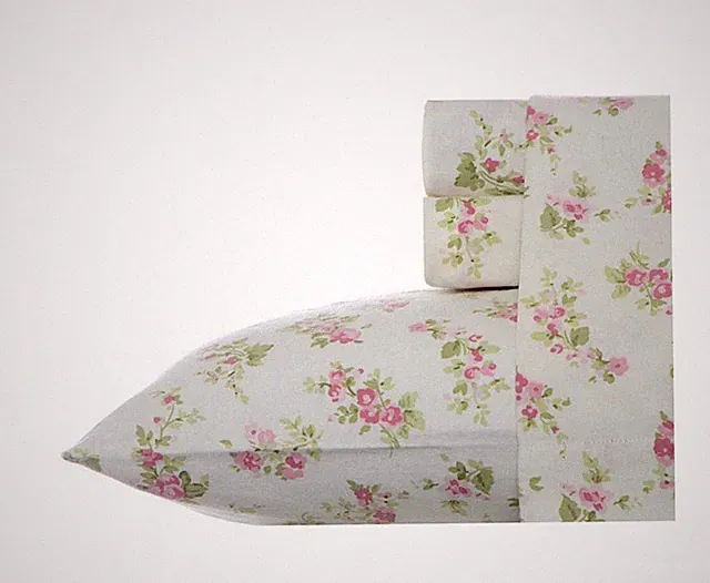 Laura Ashley Brushed Cotton Flannel Flat Queen Sheet Audrey
