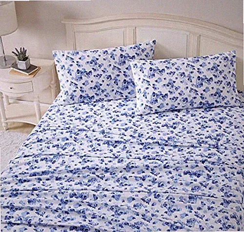 Laura Ashley Home - Queen Sheets, Cotton Flannel Bedding Set, Brushed for Extra