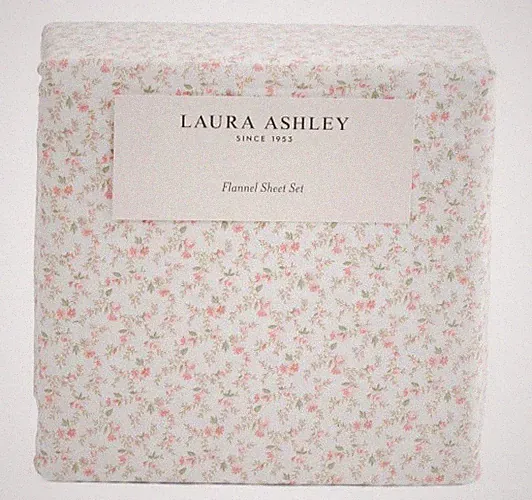 LAURA ASHLEY QUEEN Sheet set Floral Flannel Cotton Sweet Success SWK NEW