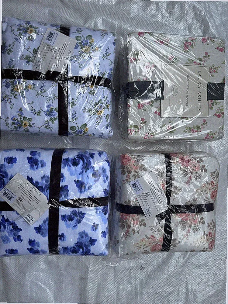 Laura Ashley Sheet Set, Cotton Flannel Bedding, Brushed for Extra Softnes