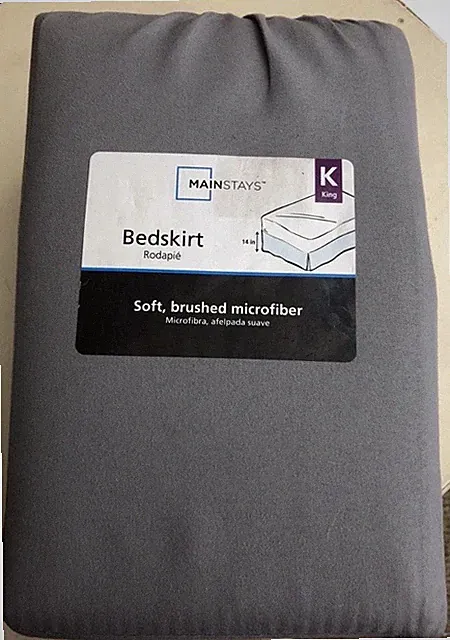 Mainstays KING Bed Skirt Dust Ruffle Soft Brushed Microfiber Gray Flannel
