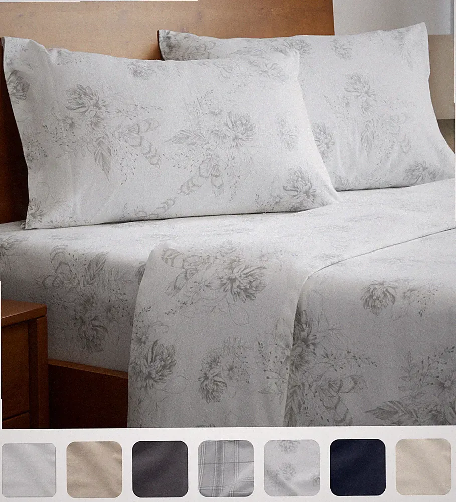 Mellanni Heavy Flannel Sheet Set 180GSM, Deep Pocket 100% Cotton Sheets