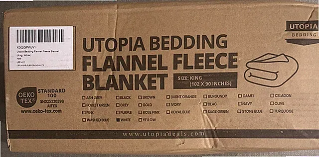 NIB Utopia Bedding Flannel Fleece Blanket White King 102X90 FREE SHIPPING