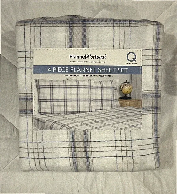 Blue flannel bedding