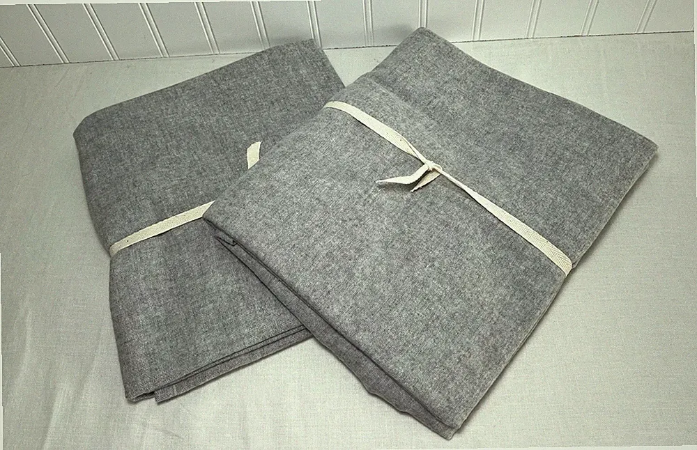 Pottery Barn Cozy Brushed Cotton Flannel King Shams Gray Set Of 2