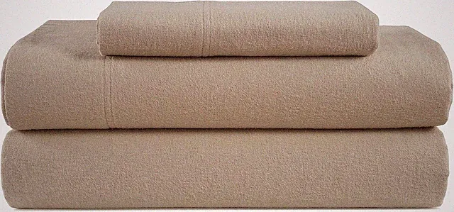 Pure Cotton Flannel Sheets, Queen Size - Brushed Finish for Extra Softness