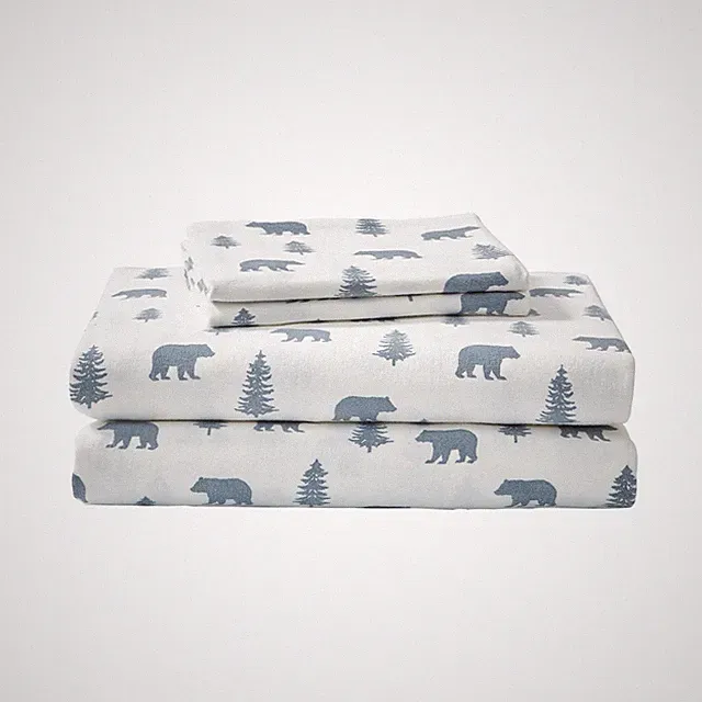 Queen Sheets, Cotton Flannel Bedding Set, Brushed For Extra Softness, Cozy...