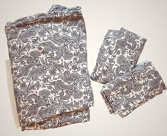 Queen Size 100% Cotton Flannel Duvet Cover w/2 Pillow Shams Purple Paisley Cozy!