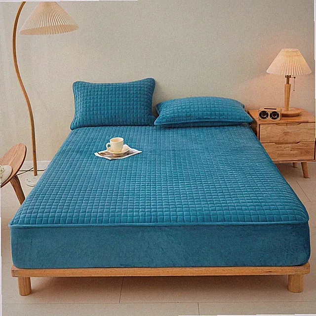 Quilted Flannel Fitted Sheets,Soft Flannel Fleece Mattress Top- Suitable for...