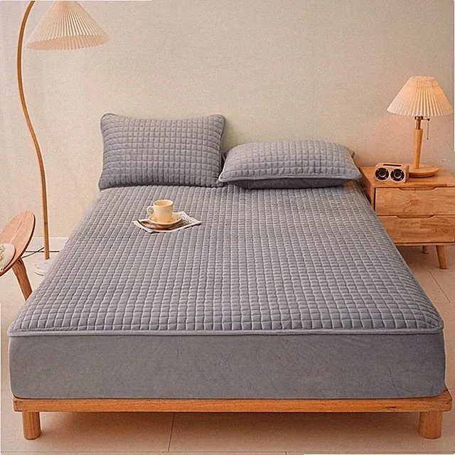 Soft Quilted Flannel Fitted Sheets - Cozy Flannel Mattress Cover, Deep Pocket 15