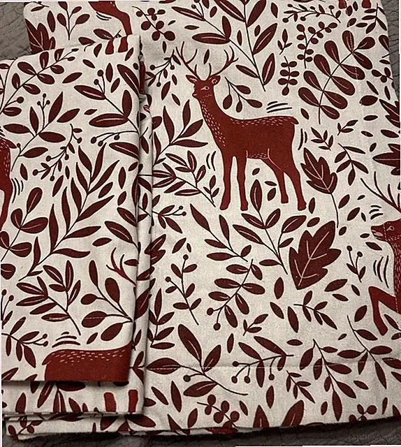 THE COMPANY STORE Red Deer Print 2 Euro, 1 King Cotton Flannel Pillow Shams