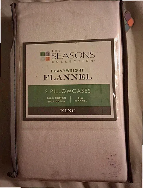 THE SEASONS Collection Heavy Weight FLANNEL (2) King Pillowcases 100% Cotton