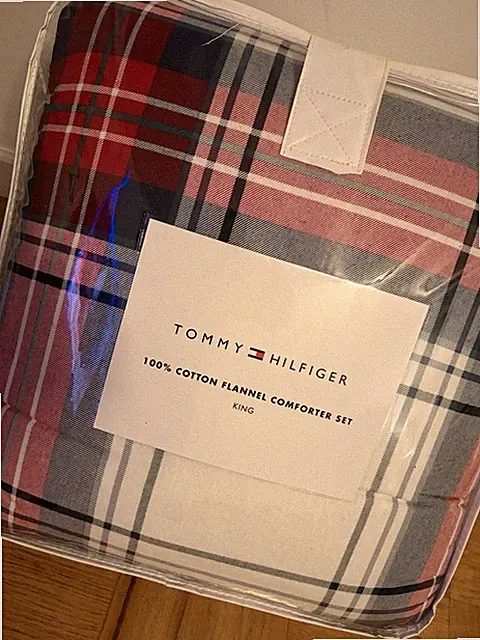 TOMMY HILFIGER Devon Tartan Plaid Cotton Flannel 3PC KING Comforter Set