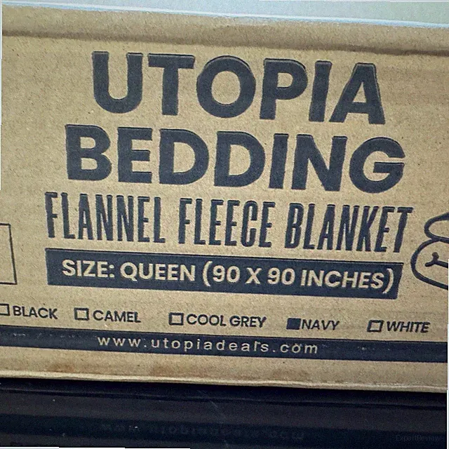 Utopia Bedding Queen Size Navy Flannel Fleece Blanket (90 x 90 Inches)
