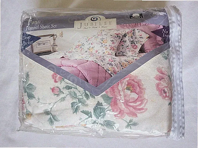 Vtg Twin Sz WestPoint Stevens Chintz Rose Jubilee Flannel Sheets USA Deep Pocket